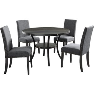 roundhill furniture biony wood dining set with chairs
