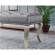 Roundhill Furniture Decor Maxem Fabric Upholstered Bench with Nailhead Champagne