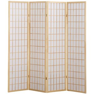 roundhill furniture roland 4 panel oriental shoji screen/room divider