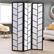 Roundhill Furniture Paper and Wood 3-Panel Climbing Screen Room Divider in Black