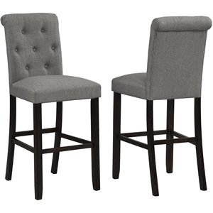 roundhill furniture leviton solid wood tufted asons barstool (set of 2)