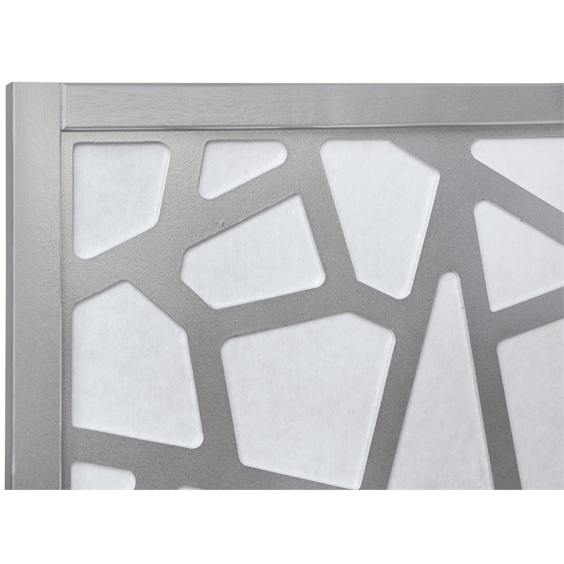 Roundhill Furniture Giyano Rice Paper/Wood 4Panel Screen Room Divider in Sliver Cymax Business