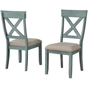 roundhill furniture prato wood cross-back dining chair (set of 2)
