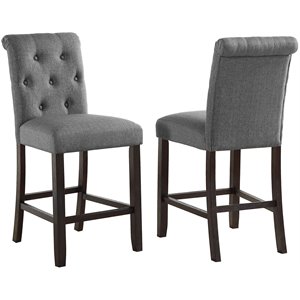 roundhill furniture leviton solid wood asons counter stool (set of 2)