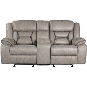 roundhill furniture elkton faux leather manual recliner loveseat