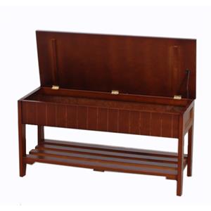 roundhill quality solid wood shoe bench with storage in cherry