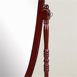 roundhill traditional queen anna style wood floor cheval mirror in cherry finish
