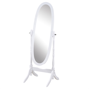roundhill traditional queen anna style wood floor cheval mirror in white finish