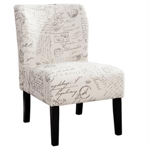 capa english letter print fabric armless contemporary accent chair