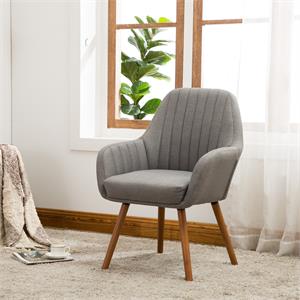 tuchico contemporary fabric accent chair in gray
