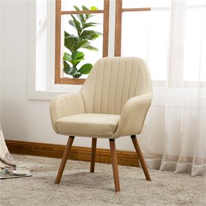 tuchico contemporary fabric accent chair in tan