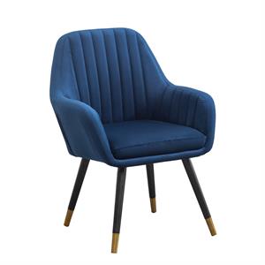 tuchico contemporary velvet upholstered accent chair in blue