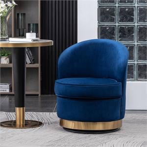 wania contemporary velvet swivel chair in blue