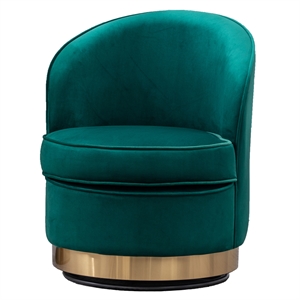 wania contemporary velvet swivel chair in green