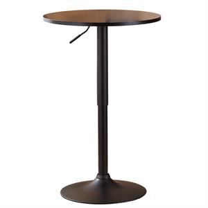 belham round adjustable height bar table in black