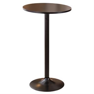belham black round wood and metal bar table