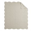 Madison Park Fabric Oversized Quilted Throw with Scalloped Edges in Cream