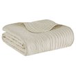 Madison Park Fabric Oversized Quilted Throw with Scalloped Edges in Cream