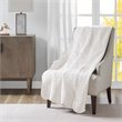 Madison Park Fabric Oversized Quilted Throw with Scalloped Edges in White