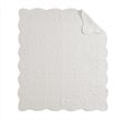 Madison Park Fabric Oversized Quilted Throw with Scalloped Edges in White