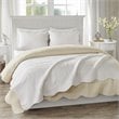 Madison Park Fabric Oversized Quilted Throw with Scalloped Edges in White