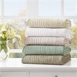 Madison Park Fabric Oversized Quilted Throw with Scalloped Edges in White
