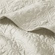 Madison Park Traditional Fabric Oversized Quilted Throw in Ivory