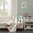 Madison Park Coastal Printed Fabric Oversized Quilted Throw in Green