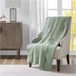 Madison Park Cotton Oversized Quilted Throw with Scalloped Edges in Green