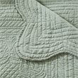 Madison Park Cotton Oversized Quilted Throw with Scalloped Edges in Green