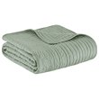 Madison Park Cotton Oversized Quilted Throw with Scalloped Edges in Green