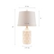 INK+IVY Contour Modern Ceramic and Fabric Table Lamp in Ivory
