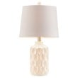 INK+IVY Contour Modern Ceramic and Fabric Table Lamp in Ivory