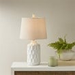 INK+IVY Contour Modern Ceramic and Fabric Table Lamp in Ivory