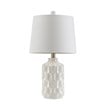 INK+IVY Contour Modern Ceramic and Fabric Table Lamp in Ivory
