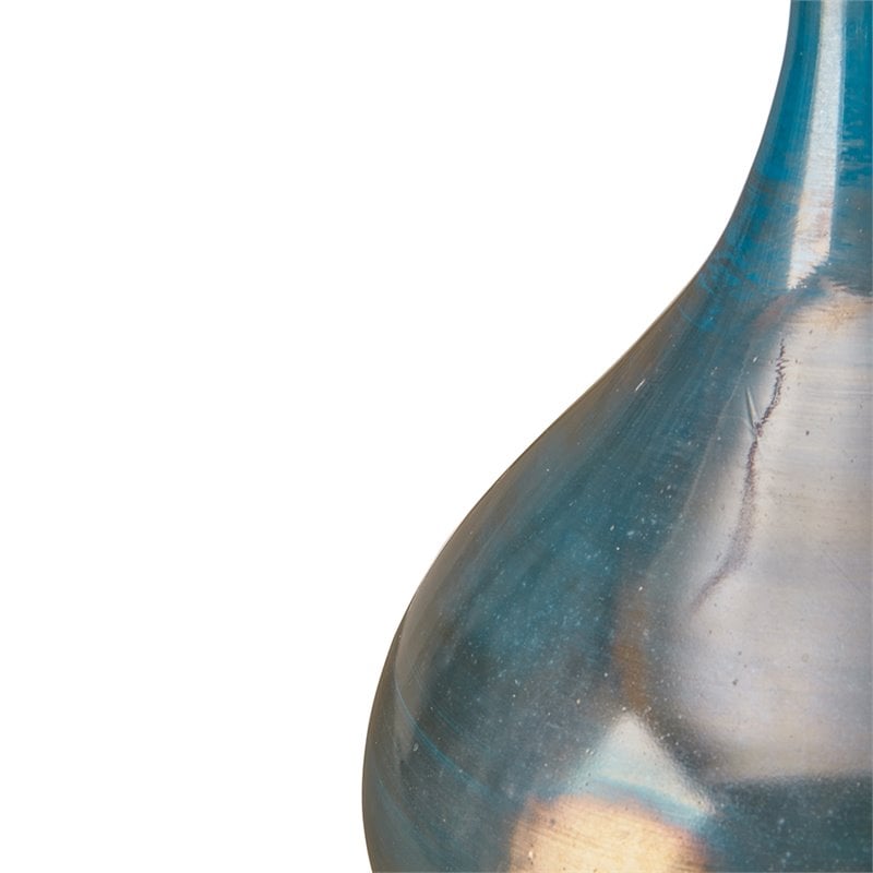 Madison Park Signature 3-Piece Transitional Glass Vase Set in Blue/Bronze