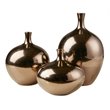 Madison Park Signature 3-Piece Transitional Ceramic Vase Set in Bronze
