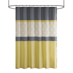 510 Design Donnell Transitional Microfiber Shower Curtain in Yellow/Gray