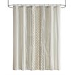 INK+IVY Imani Cotton Printed Shower Curtain with Chenille in Ivory