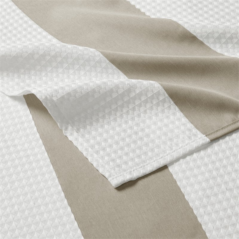 Madison Park Traditional Polyester Fabric Spa Waffle Shower Curtain in Brown