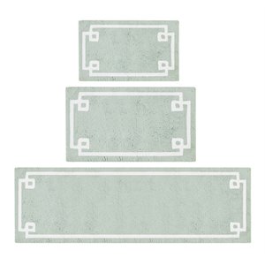 Madison Park 20x30&quot Modern 100 Percent Cotton Tufted Rug in Green