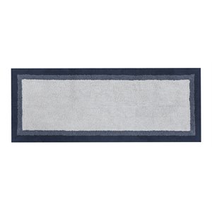 Madison Park 27x45&quot Transitional 100 Percent Cotton Tufted Bath Rug in Navy