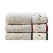 Madison Park 6-Piece Traditional Cotton Jacquard Towel Set w/ Embroidery in Red