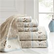Madison Park 6-Piece Traditional Cotton Embroidered Jacquard Towel Set in Beige