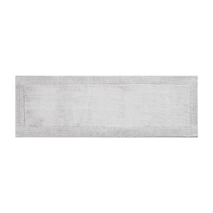 Madison Park Signature 24x72&quot Transitional Cotton Reversible Bath Rug in Gray