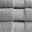 Madison Park Signature 6-Piece Transitional Cotton Bath Towel Set in Gray
