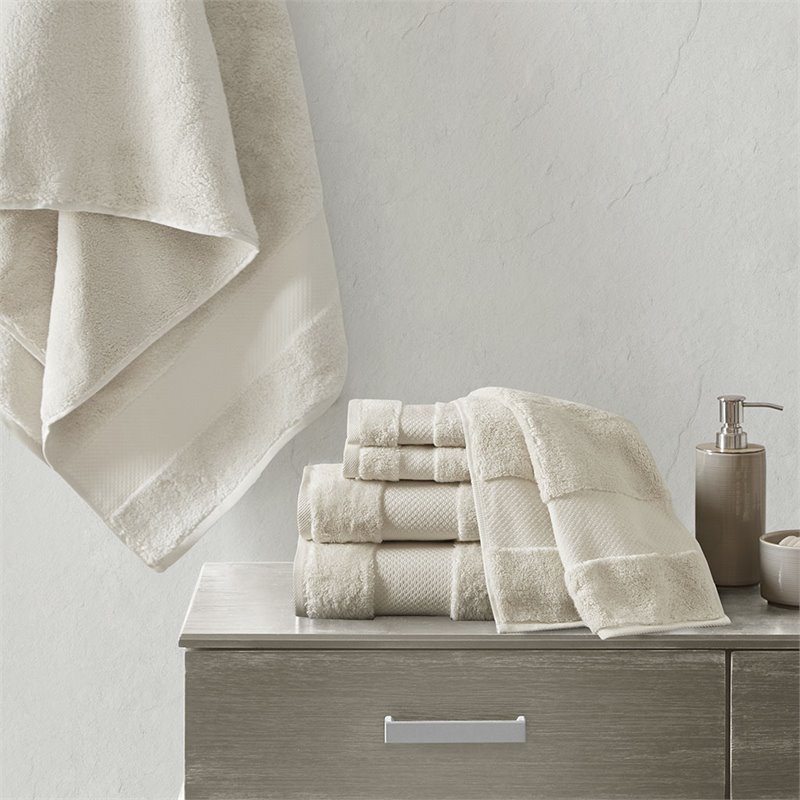 Madison Park Signature 6-Piece Transitional Cotton Bath Towel Set in Natural