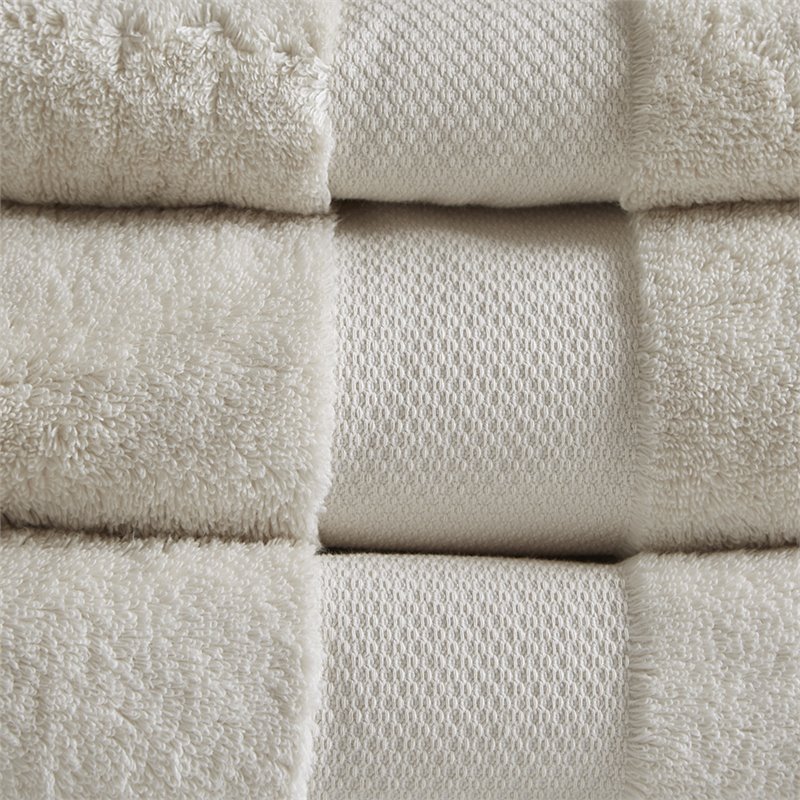 Madison Park Signature 6-Piece Transitional Cotton Bath Towel Set in Natural
