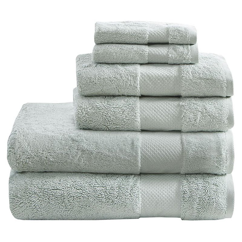 Madison Park Signature 6-Piece Transitional Cotton Bath Towel Set - Blue