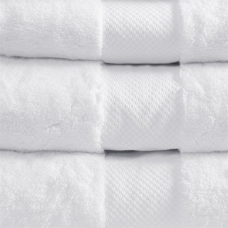 Madison Park Signature 6-Piece Transitional Cotton Bath Towel Set in White